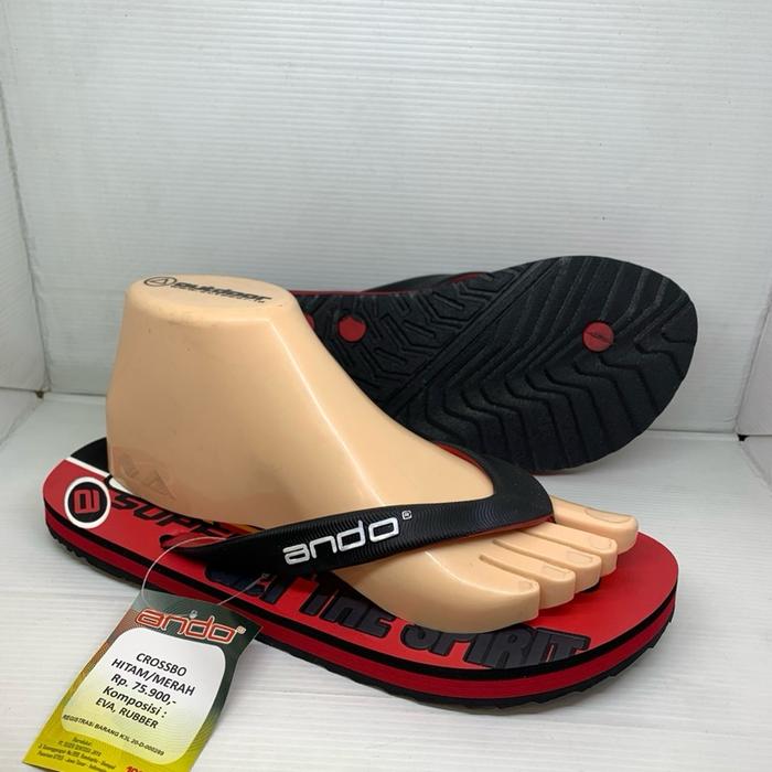 Sandal harian sendal karet model jepit pria Ando crossbo Original