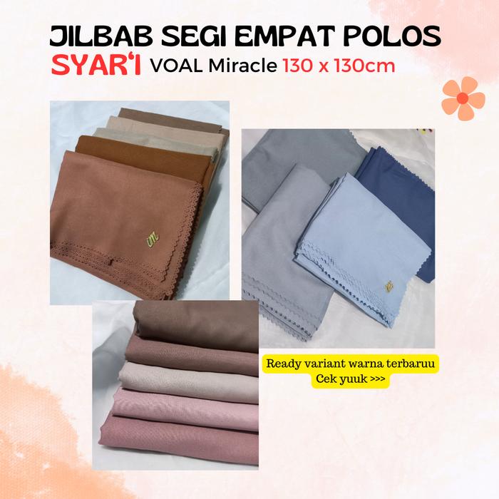 jilbab segi empat polos syari umama 130 x 130cm / Kerudung Segi Empat Jumbo / Hijab Umama Syari Logo