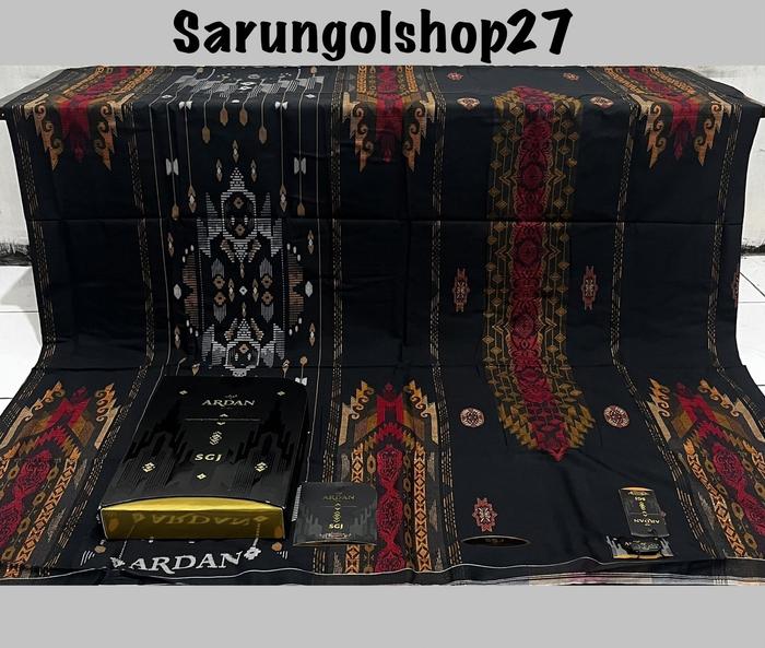 Sarung Ardan Star Gold JKM HITAM PUTIH - Kain Tenun Mewah - Dewasa