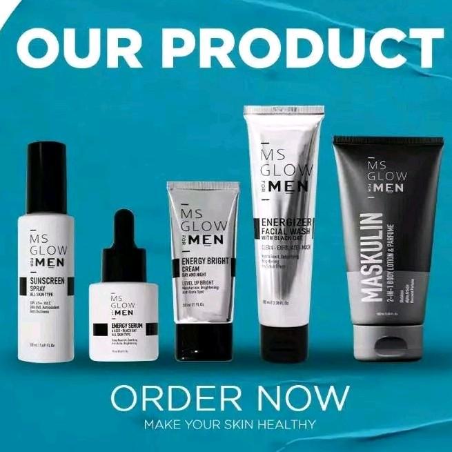 MS GL0W MEN PRIA SEPAKET LENGKAP ISI 5 KOMPLIT ISI 4 BASIC ISI 3 Pencerah Skincare Cowok Ms Glowmen