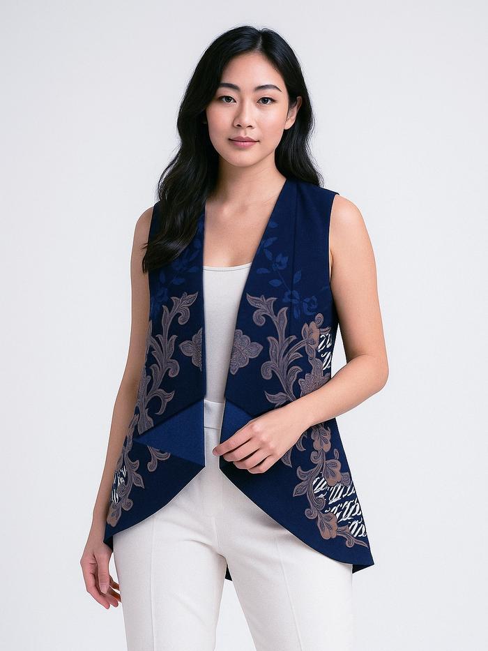 Odza Set Atasan Batik Katun Lengan Panjang Outer Luaran Bolak Balik Pasangan Pria Wanita Couple Pang
