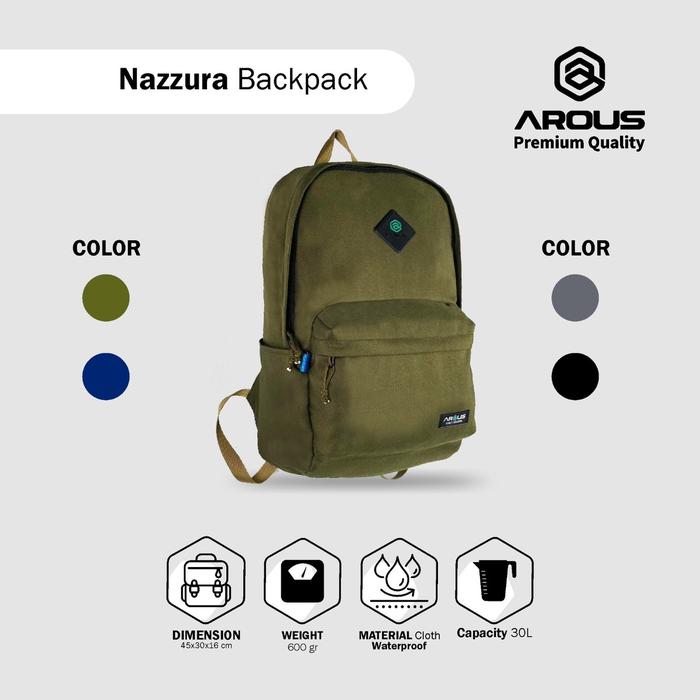 AROUS-NAZZURA BACKPACKR-Tas sekolah pria wanita|Tas kerja|tas daily | ransel sekollah  pria wanita|t