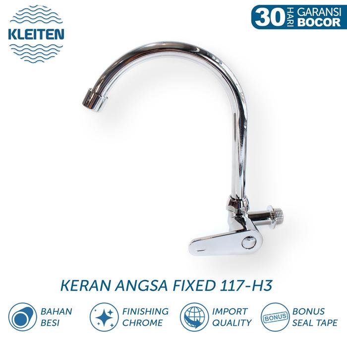 KLEITEN Kran Angsa Krom Murah Keran Dapur Cuci Piring Keran Sink Kran Tembok Bebek Keran Air Dapur
