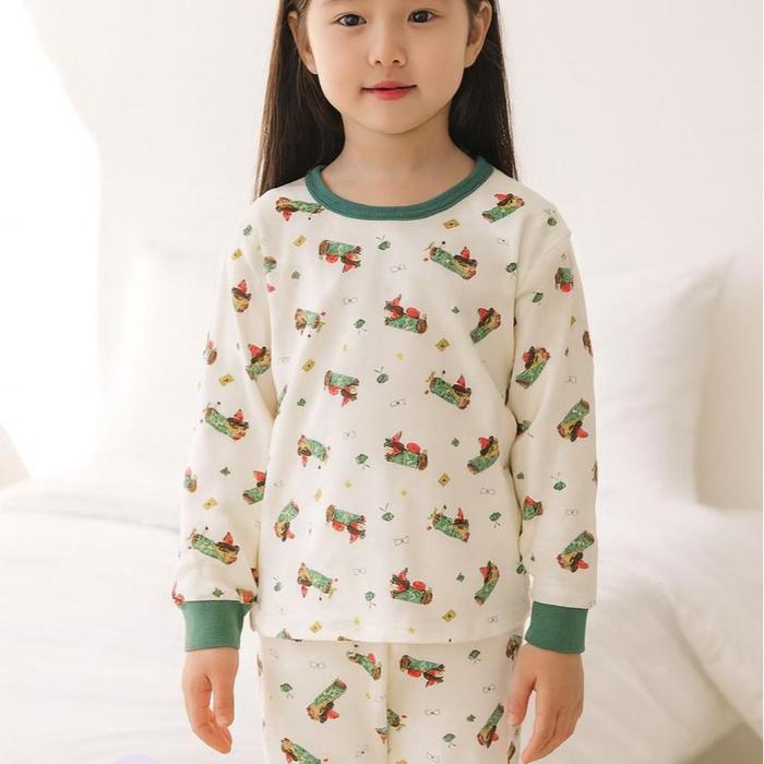 Baju Tidur Piyama Pajamas Anak motif Anjing Doggy Hampers Kado Natal Christmas