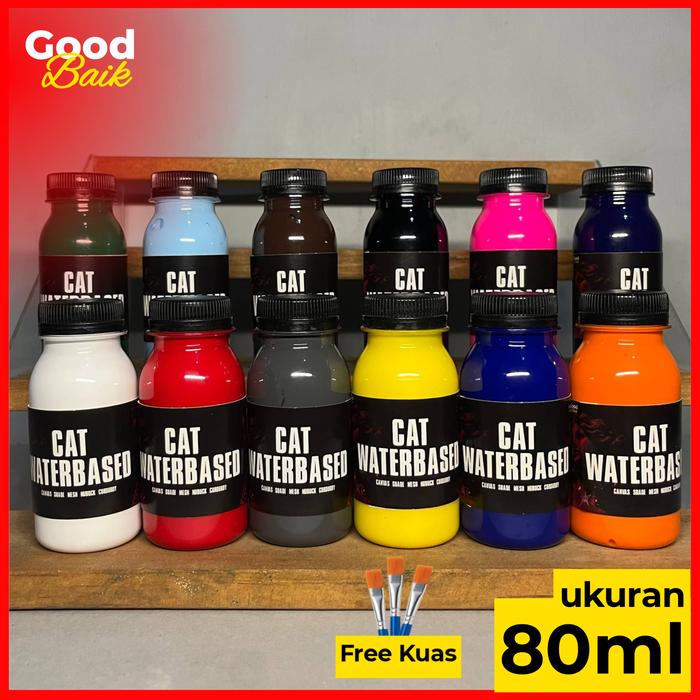 80ml Good Baik Repaint Cat Sepatu Waterbased Paint Tas Topi Canvas Mesh Jeans Nubuck Suede Recolor F