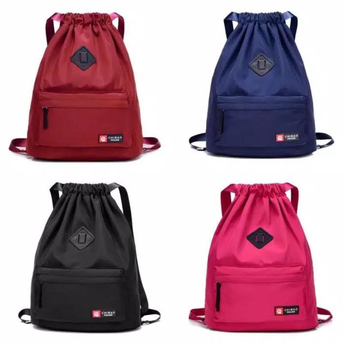 Tas Ransel Serut Mikro Polos Totebag Multifungsi Bisa Cowok/Cewek