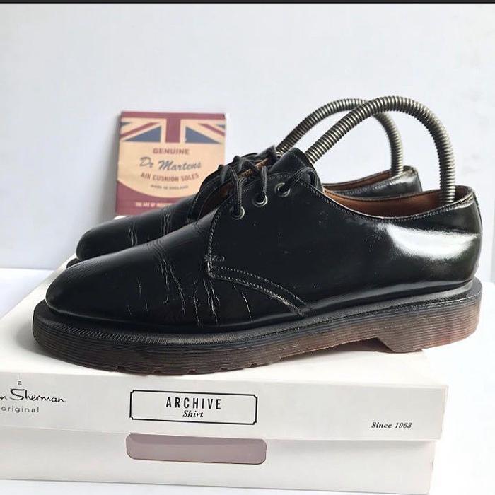 Vintage Dr Martens 1461 pw shoes pw stitch  Black  3 Hole 1461  Size 4uk  Like nos!  Made in england