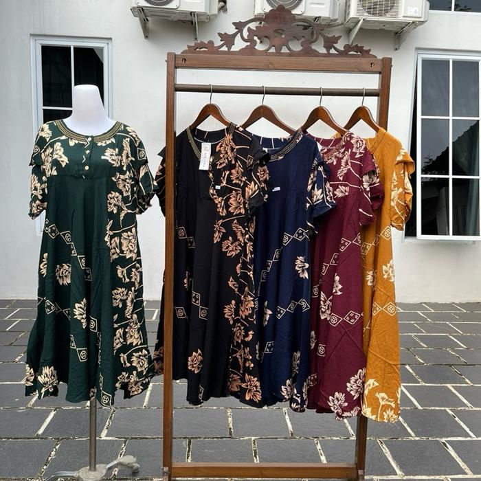 Daster klok jumbo kembang cipluan rayon halus