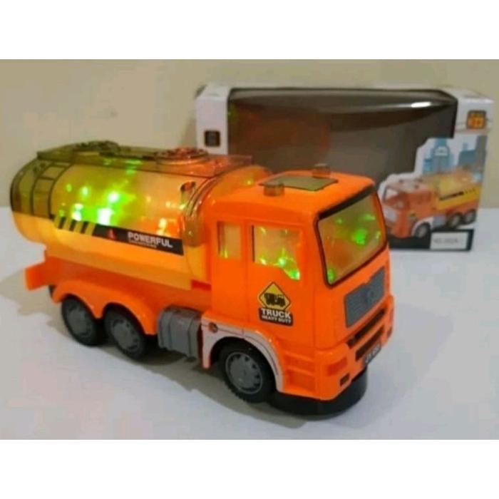 Mainan mobil Truck Tangki /mobil tangki batrai/mobil molen/truck molen lampu dan musik