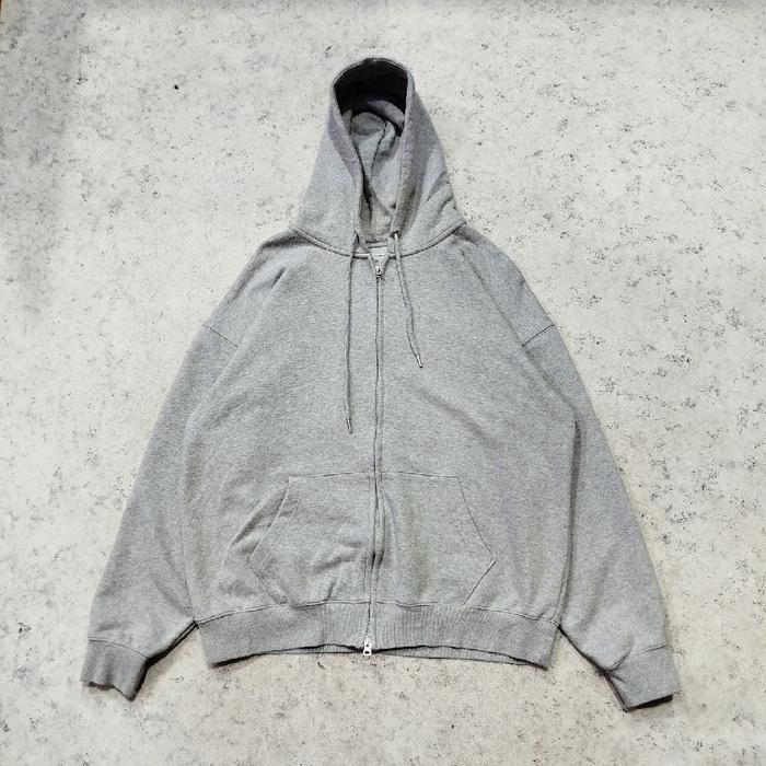 jaket zipper hoodie basic F ILLUMINATE jemper abu abu polos murah bagus
