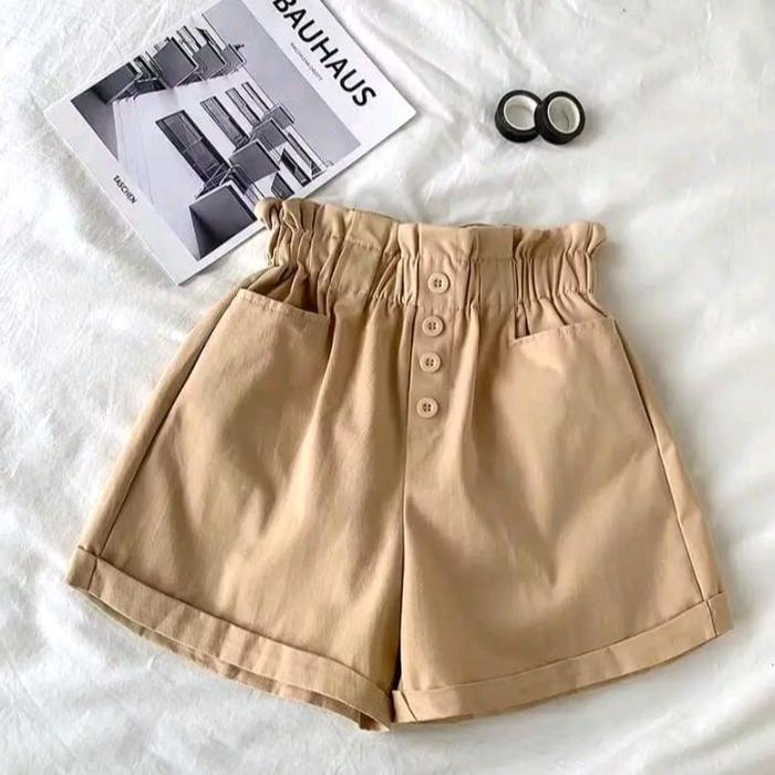 Riyu Celana Pendek Anak Perempuan Korea Style Hotpants 1-12th Warna Ungu Kuning Coklat Putih dengan