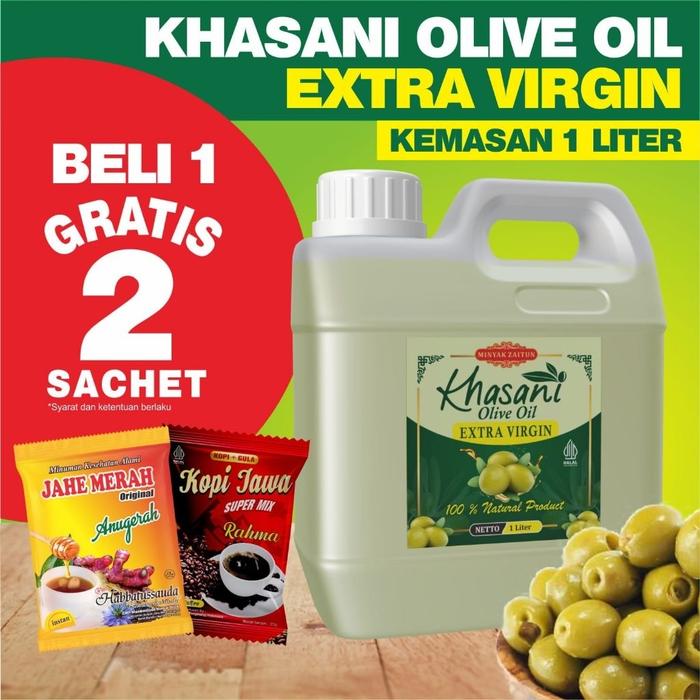 Minyak Zaitun khasani Extra Virgin 1 Liter / Minyak Zaitun Khasani Pomace 1 Liter / Minyak Zaitun Mu