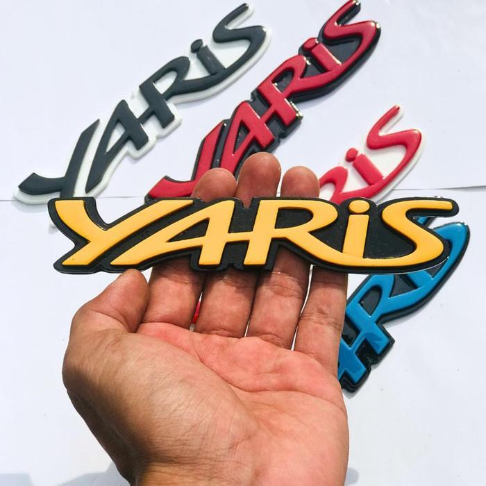 EMBLEM VARIASI MOBIL YARIS DENGAN HURUF TIMBUL 3 DIMENSI AKSESORIS MOBIL