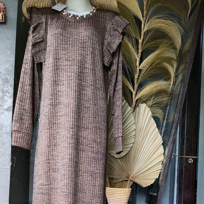 gamis rajut theresia tebal nyaman dipakai