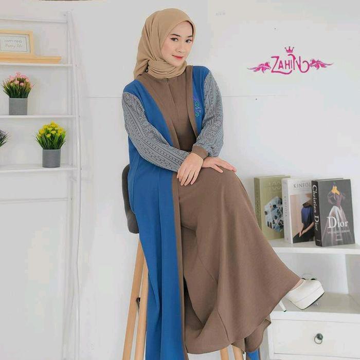 Gamis Crinkle Set Outer Ori Zahin // Set Gamis Dewasa // Outer Gamis Muslim Wanita