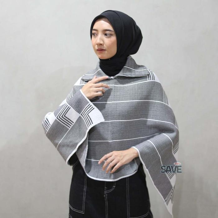 Ready Yuki Knit Poncho - Rajut Poncho Impor Atasan Wanita