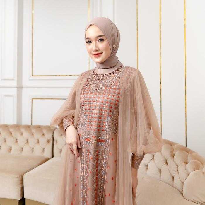 MYLYF Official Gracia Dress Raya Series Gaun Gamis Baju Busana Bahan Maxmara Wanita Muslimah Tunanga