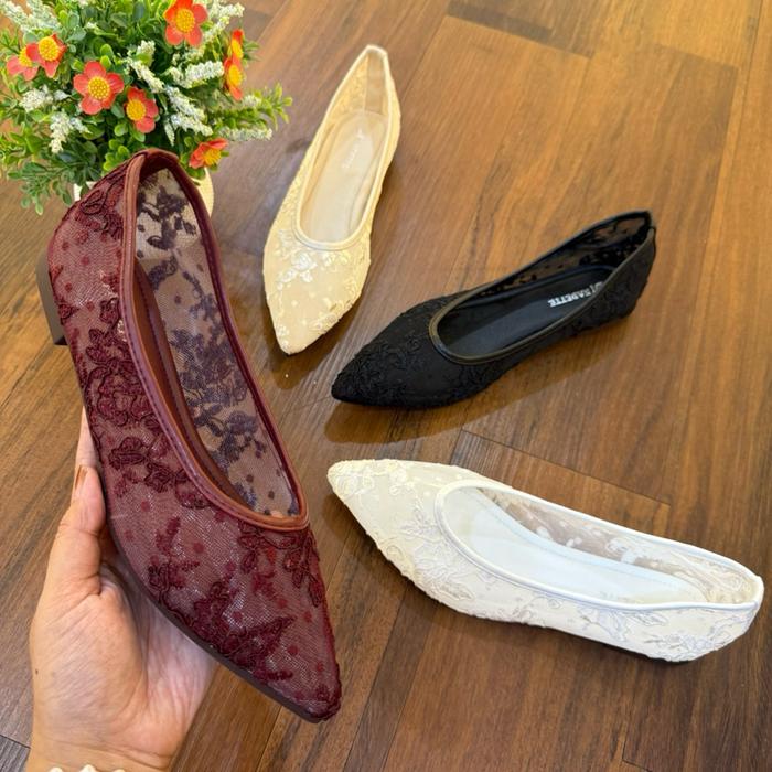 Nadette Flat Brokat 2026-6 Sepatu Wanita Elegan dengan Desain Brokat Mewah dan Nyaman - Shoes
