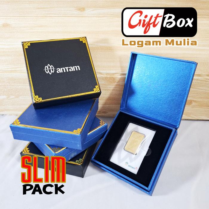 Slim Gift Box Emas Kotak Kado Souvenir Hampers untuk Antam dan lainnya - Kotak Perhiasan Logam Mulia