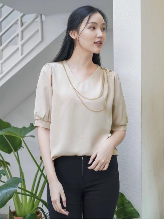 PAVINE - Reinette Preppy Blouse - Tops Atasan Twistcone Wanita