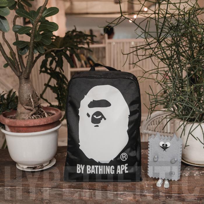 READY A Bathing Ape Black Backpack Original/ Tas Ransel Hitam Bape Bag