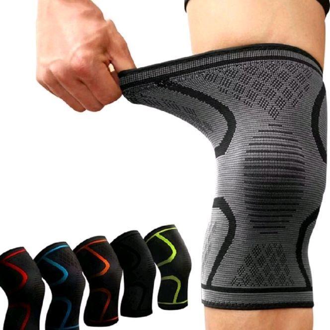 Deker Pelindung Lutut Knee Kneeped Sleeve Support Braces untuk Olahraga Outdoor - List Hitam, L
