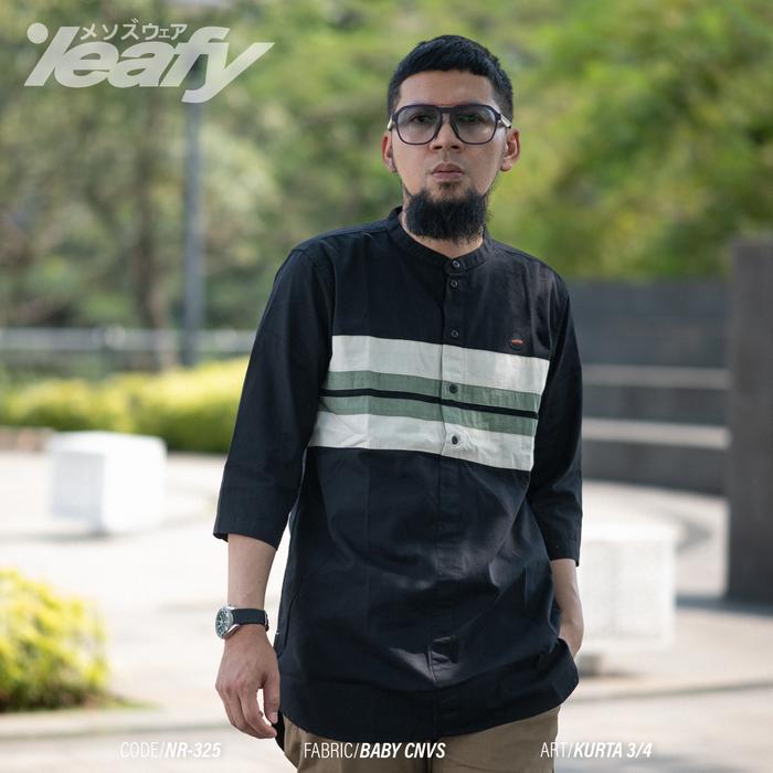 LEAFY NR-325 | BAJU KOKO PRIA KURTA LENGAN 3/4 BAHAN BABY CANVAS | Baju Muslim