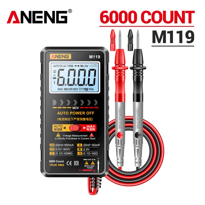 ANENG M119 Portable Digital Multimeter LCD Display 6000 Counts Auto