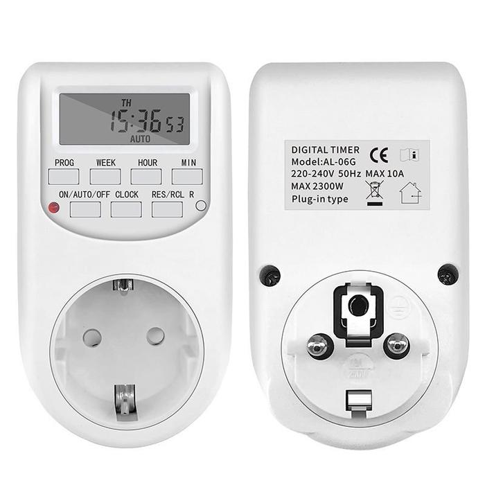 Stopkontak Timer colokan EU Digital hemat energi stopkontak Timer