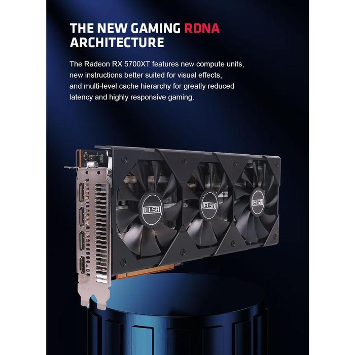 ELSA RX5700XT 8GB 256Bit GDDR6 7nm Video Card for Gaming PC Desktop