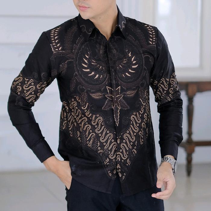Kemeja batik TRUNTUM MOKA kemeja batik pria terbaru warna mocca Batik pria lengan panjang mewah keme