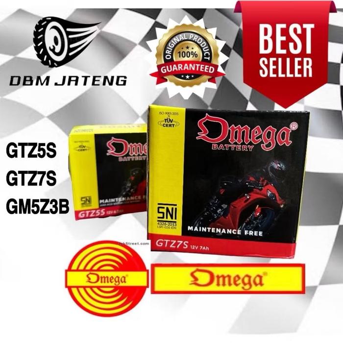 AKI OMEGA UKURAN TIPE GTZ5S FU GRAND GTZ7S GM5Z3B GT6A HARGA GROSIR KERING