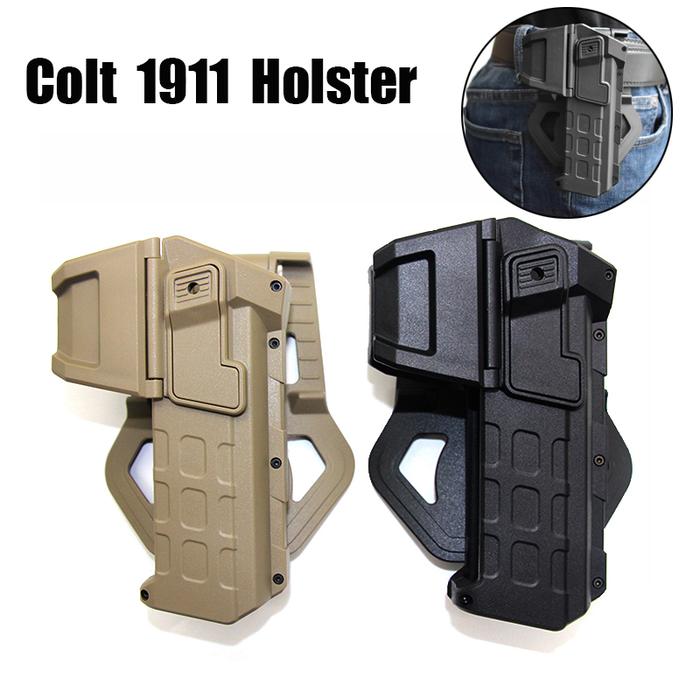 Tactical Movable Airsoft Waist Pistol Gun Holster For Colt 1911 Glock