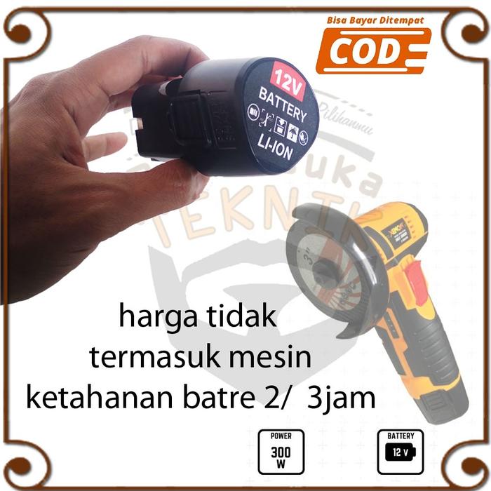 XENON CDAG300 Cordless Mini Batre 3" Gerinda Baterai 3 Inch 12V