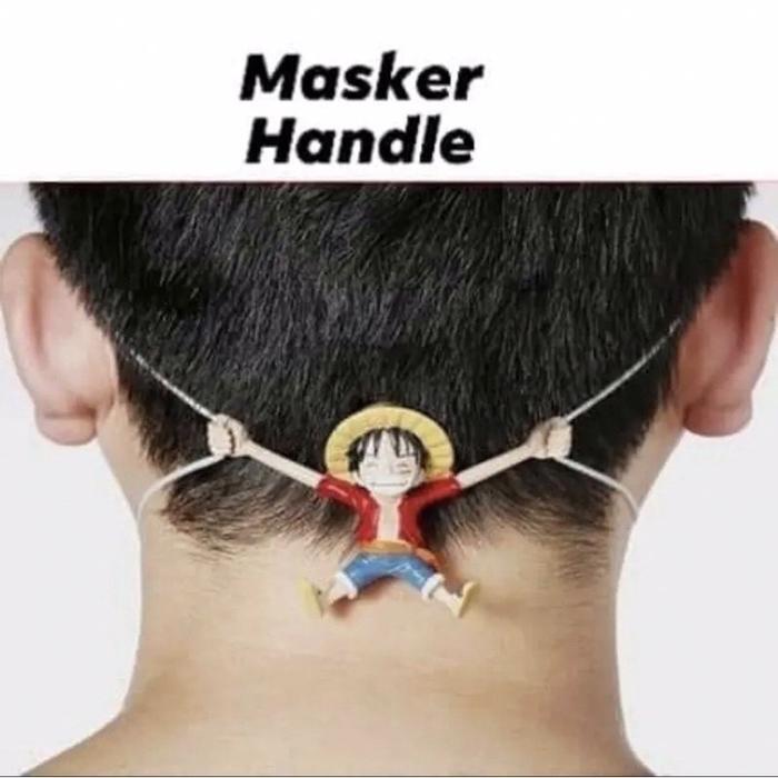 Anime Kait Masker Gambar Anime One Piece Figure Luffy Strap Masker / Gantungan Kabel / Kait Kabel