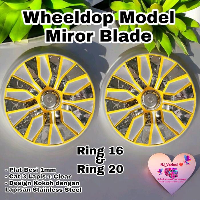 Wheeldop R16 & R20 Model Miror Blade Terbaru 2025 Cat 3 Lapis Finishing Clear Premium Bahan Plat Bes