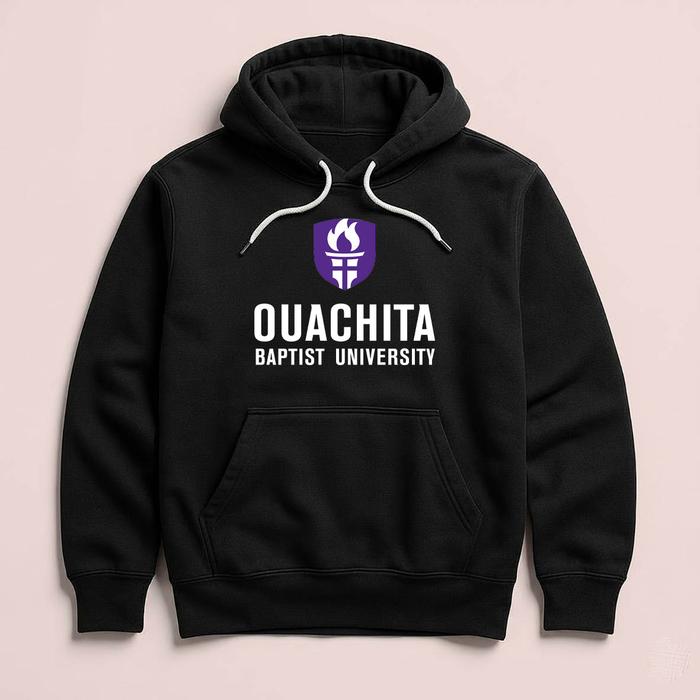 Hoodie OUACHITA Baptist University Arkansas Premium Fleece Cloth Sweater Jacket Hood Black Hitam