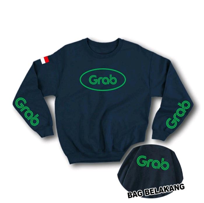 SWEATER GRAB TERBARU LOGO HIJAU / CREWNECK GRAB / GRAB FOOD / JAKET PRIORITAS / JAKET TEBAL PRIA WAN
