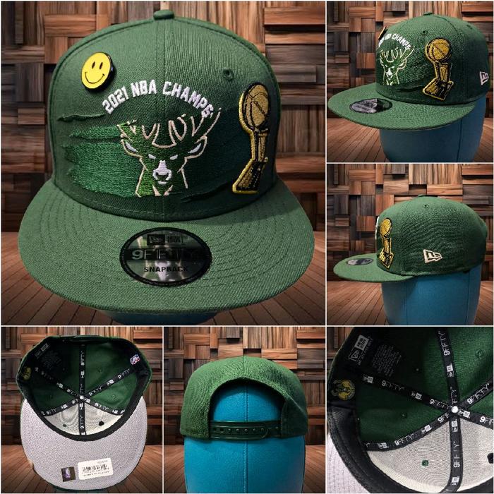 TOPI 9FIFTY NEW ERA X NBA MILWAUKEE BUCKS SIZE: OSFM ORIGINAL AUTHENTIC NEW ERA