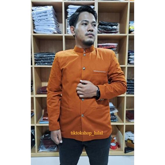 Jas Mandarin / Jasko Pria / Jasko Santri / Jas Pria Warna Merah Bata