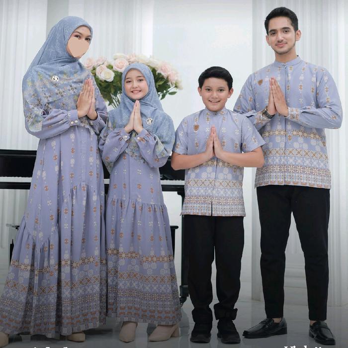KAISYA - Sarimbit Keluarga Videlva in violette grey – Baju Couple Muslim Elegan/ Acara Resmi by Kais