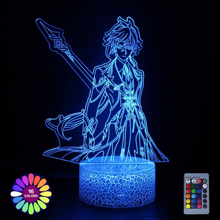 Genshin Impact Raiden Shogun Night Light 3d Anime Lamp For Bedroom