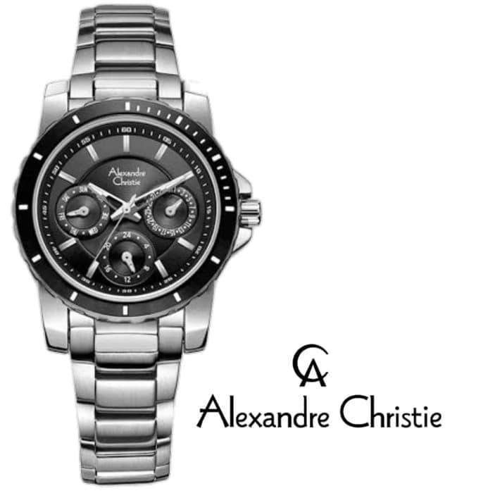 JAM TANGAN WANITA ALEXANDRE CHRISTIE AC6141 AC 6141 SILVER BLACK NEW