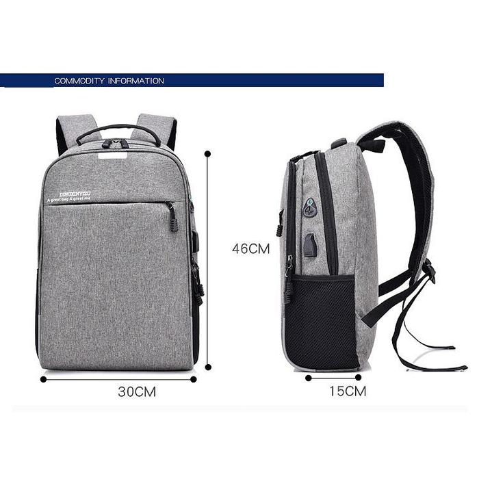 Tahan Air USB Pengisian Merek Desain Ransel Pria Tas Travel Bisnis