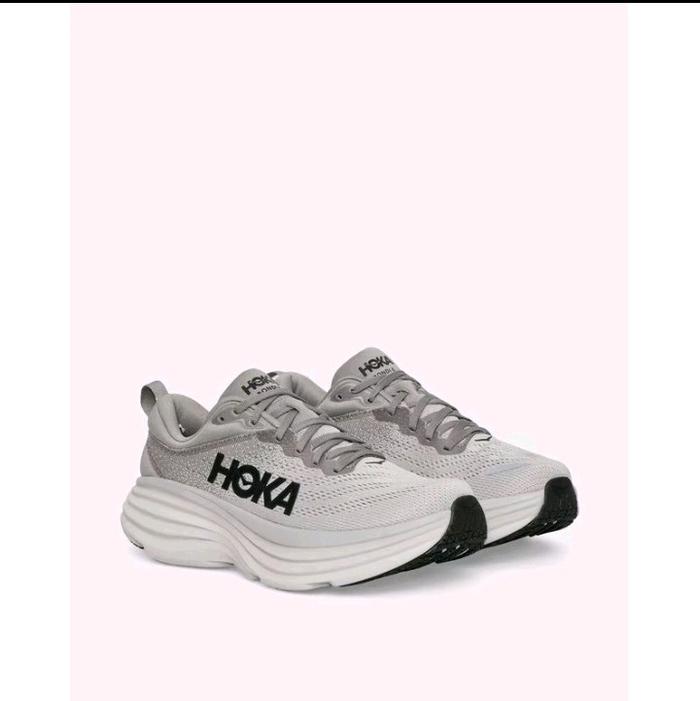 sepatu lari hoka bondi 8 grey running shoes Olahraga pria wanita