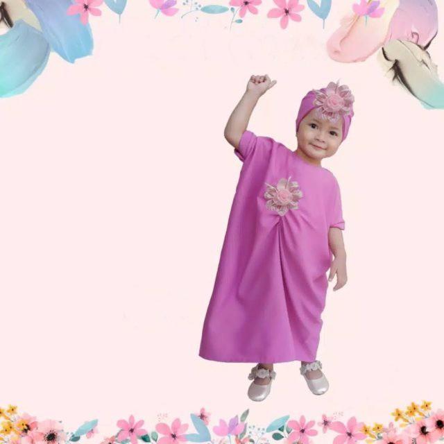 SALE!!! SET KAFTAN LILIPUT 4IN1 + BROSS BUNGA USIA 1-3THN KAFTAN ANAK MURAH / KAFTAN ANAK MuslimAH /