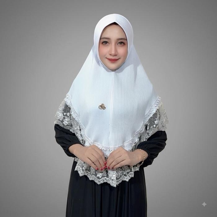Jilbab instan Devani renda mewah by FO Hijab wanita muslim