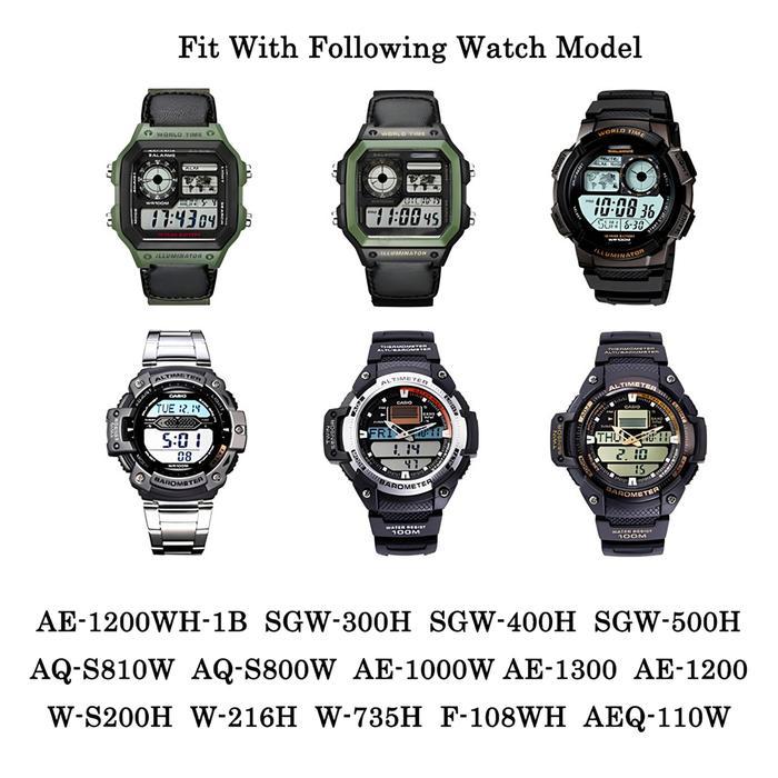 Strap Nylon Tali Jam Kanvas Casio AE-1000 AE-1200 AE-1300 W-735H Army