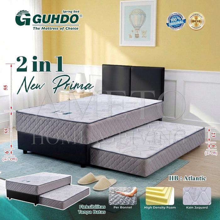 Guhdo Spring bed 2in1 New Prima Spinal Spring, HB Atlantic, Prospine 090 100 120 140 160 180 x 200 -