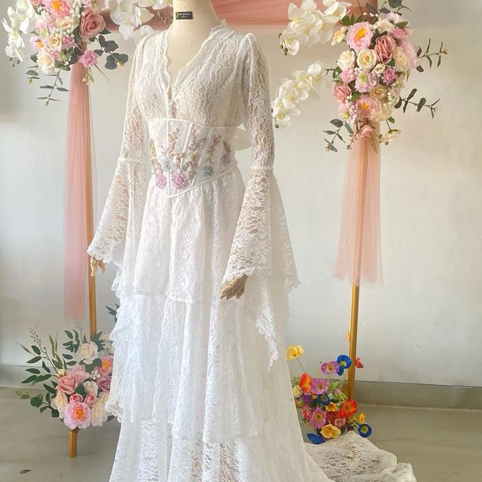 SEVENBEE ROBE DANISYA Bride Brukat Susun Premiun Exclusive Bridal Kimono Pengantin Obi Bunga Obi Kam